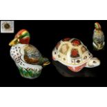 Royal Crown Derby Exclusive Pair of Handpainted Paper Weights, comprising 1.