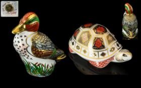 Royal Crown Derby Exclusive Pair of Handpainted Paper Weights, comprising 1.