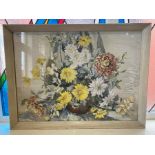 Watercolour Signed Phyllis I. Hibbert, Glass Framed. Subject - ' Chrysanthemums ' Signed to Front.