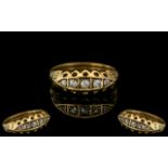 Antique Period Attractive 18ct Gold Five Stone Diamond Set Ring With Ornate Designed Setting