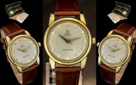 Omega Gent's Gold on Steel 1950's Automatic Seamaster Mechanical Wind Wrist Watch,