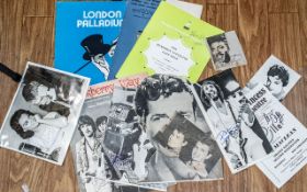Pop Music Autographs on Photos, Programmes etc.