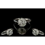 Platinum Set 2.50ct Single Stone Diamond Ring - Platinum Marked To Interior Of Shank.