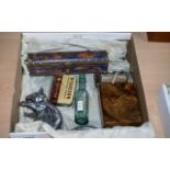 A Box of Collectibles, comprising two wooden boxes,