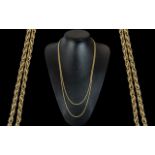 Antique Period - Superb 15ct Gold Muff Chain of Excellent Design and Length. Marked 15ct. c.1900.