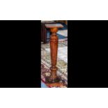 Large Attractive Wooden Jardiniere Pot Stand, column style with square base and top.