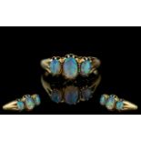 Antique Period Attractive 18ct Gold 3 Stone Opal Set Ring.