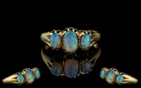 Antique Period Attractive 18ct Gold 3 Stone Opal Set Ring.