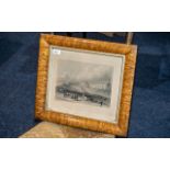 A Victorian Framed Print Titled "Blackpool Sands" Showing Queens Terrace Blackpool 1845.