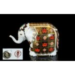 Royal Crown Derby Old Imari Patter Figural Paperweight ' Elephant ' ( Small ) Issued 1990.