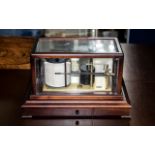 A Brass Barograph by Casella of London - Model 10560 Contained in a Mahogany Case with Bevelled