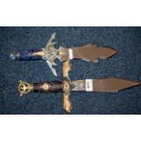 Two Heavy Good Quality Oriental Decorative Fantasy Display Daggers,