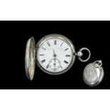 Victorian Period Sterling Silver Full Hunter Pocket Watch, movement No. 17002.