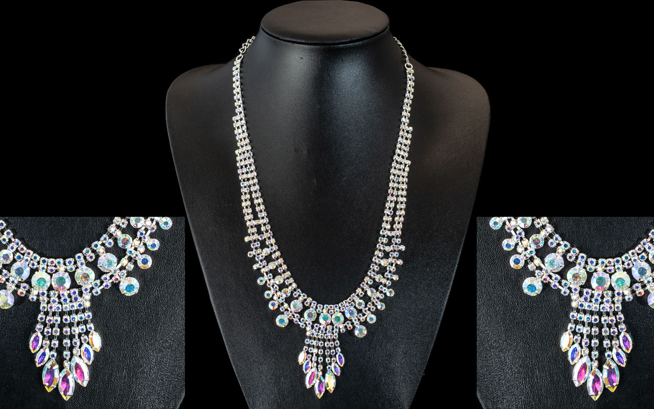 Mystic Colour Austrian Crystal Necklace, a long,