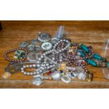 Box of Costume Jewellery, including beads, pearls, chains, pendants etc. Good box for sorting.