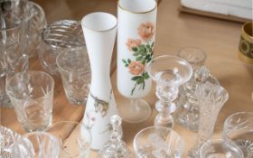 Quantity of Glassware, including various sizes and designs of vases, rose bowl, fruit bowl, glasses,