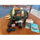 Camera Interest - Canon Ultrasonic EOS 500, in green carrying bag, with Cobra 440AF autofocus,