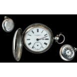 Victorian Period Sterling Silver & Demi-Hunter Pocket Watch. Hallmark Birmingham 1899.