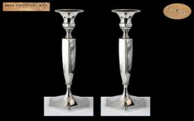 Tiffany & Co Early 20th Century Signed Pair of Superb Sterling Silver Candlesticks.