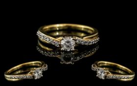 Ladies Superb 18ct Gold Diamond Set Dress Ring of Superior Quality. Full hallmark for 750 - 180. The