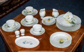 Denby Dinner/Teaset - Comprising 6 Dinner Plates, 5 Soup Bowls, 3 Sandwich Plates, 5 Side Plates,