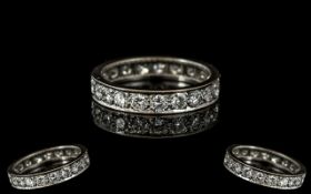 Ladies Platinum Diamond Set Full Eternity Ring Consists Of 21 Round Brilliant Cut Diamonds Of