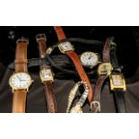 Collection of Eight Watches, comprising Accurist watch with date aperture and brown leather strap, a