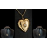 Antique Period Pleasing 9ct Gold Back/Front Heart Shaped Locket,