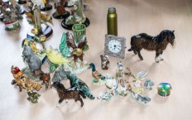 Collection of Porcelain & Ceramic Figures, including Eagles, Owls, Robins, pair of Goebel Owls,