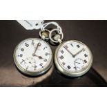 Two Military Pocket Watches, Arabic numerals and subsidiary seconds,