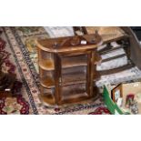 Glass Fronted Wooden Display Cabinet, with three shelves and decorative finial.