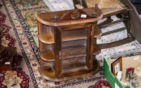 Glass Fronted Wooden Display Cabinet, with three shelves and decorative finial.