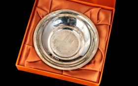 A Limited Edition Silver Dish In Fitted Box - Elizabeth II & Prince Phillip Silver Wedding 1972