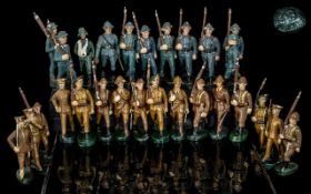 A Good Collection Of Antique Handpainted Military Toy Figures.