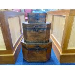 3 Quality Wooden Boxes with Handles, All 3 Boxes Fit Inside Each Other,