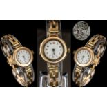 Ladies 9ct Gold Pleasing Mechanical 15 Jewel Wrist Watch. Marked Dreadnought to movement.