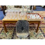 A Collection of Glassware and Decorative Thimbles to include, two cut glass decanters,