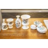 Collection of Wedgwood 'Kutani Crane' Porcelain, comprising a 5" vase, a 5" bud vase, a 3.
