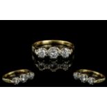 Ladies 18ct Gold 3 Stone Diamond Set Ring. Marked 18ct to Shank.