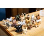 Large Good Collection of Porcelain Cow Creamers. Various Shapes, Sizes and Makes.