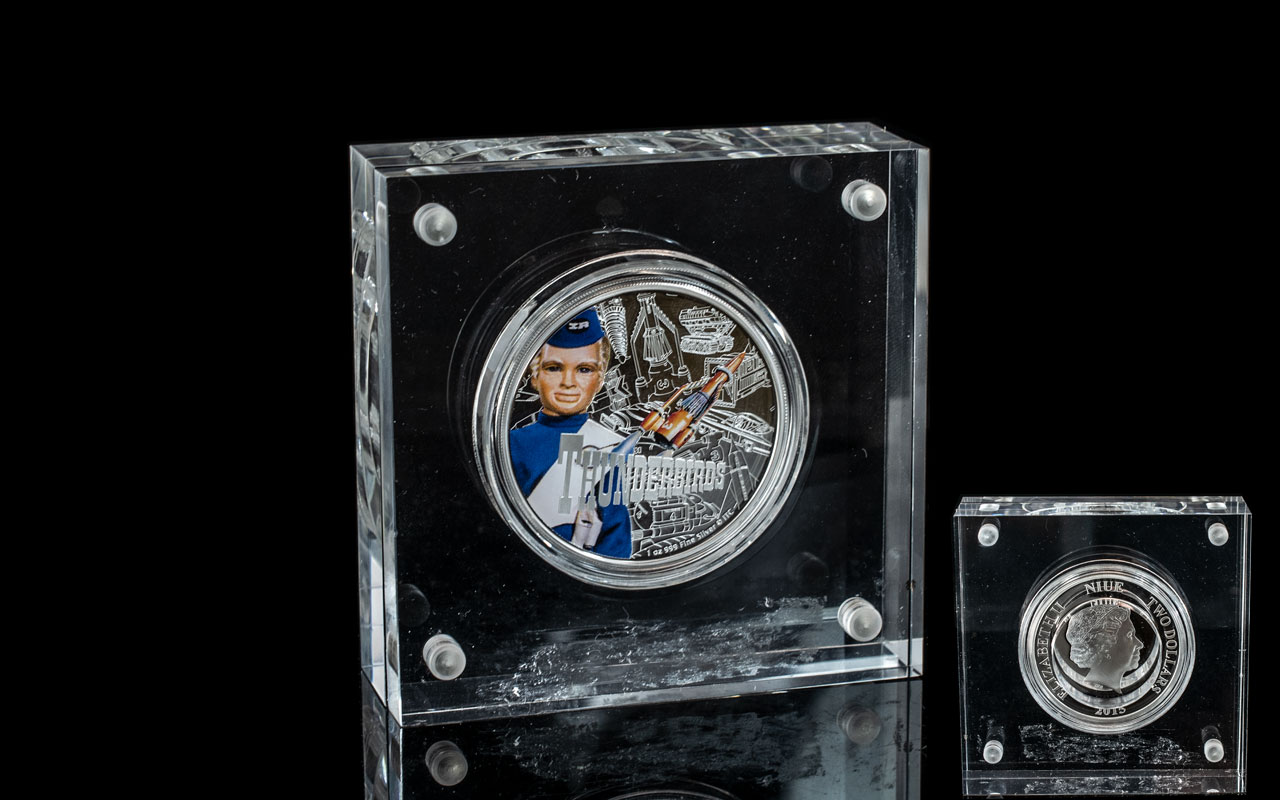 New Zealand Mint Thunderbirds 50 Years - Elizabeth II Ltd Edition 2015 2 Dollar Silver Proof -