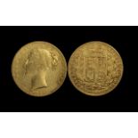 Queen Victoria 22ct Gold Young Head Shield Back Full Sovereign ( Scarce ) Date 1843.