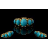 Antique Period Attractive 5 Stone Turquoise Set Ring,