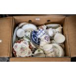 Box of Assorted Porcelain, including Royal Standard 'Trend' milk and sugar and side plates,