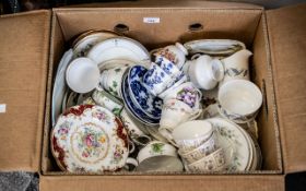 Box of Assorted Porcelain, including Royal Standard 'Trend' milk and sugar and side plates,