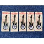 The Beatles - A Full Set of 5 Jewellery Guitar Brooches. Issued by Invicta Plastics, 1960's.
