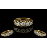 Victorian Period - Superb Quality 5 Stone Diamond Set Ring, Gallery Setting.