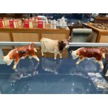 Coopercraft Small Calves ( 2 ) + 1 Other Cow. Heights Approx 4, 3 & 3 Inches High.