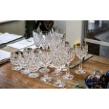 Collection of Quality Glasses, comprising six tall champagne flutes 9" tall, six brandy balloons,