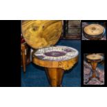 A Victorian Walnut Sewing Table The Hinged Circular Top With Inlay,